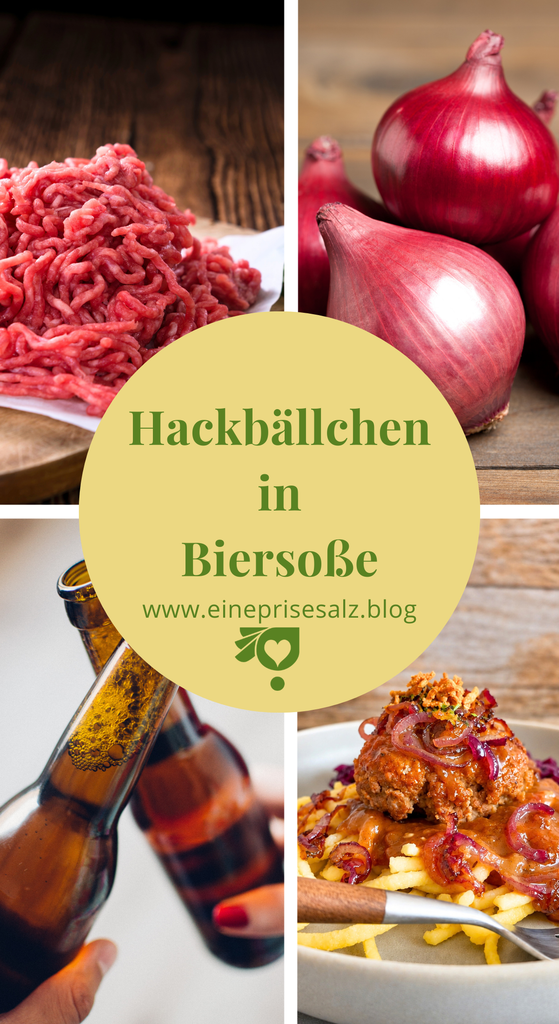 Saftige Hackbällchen mit Biersosse und Zwiebeln