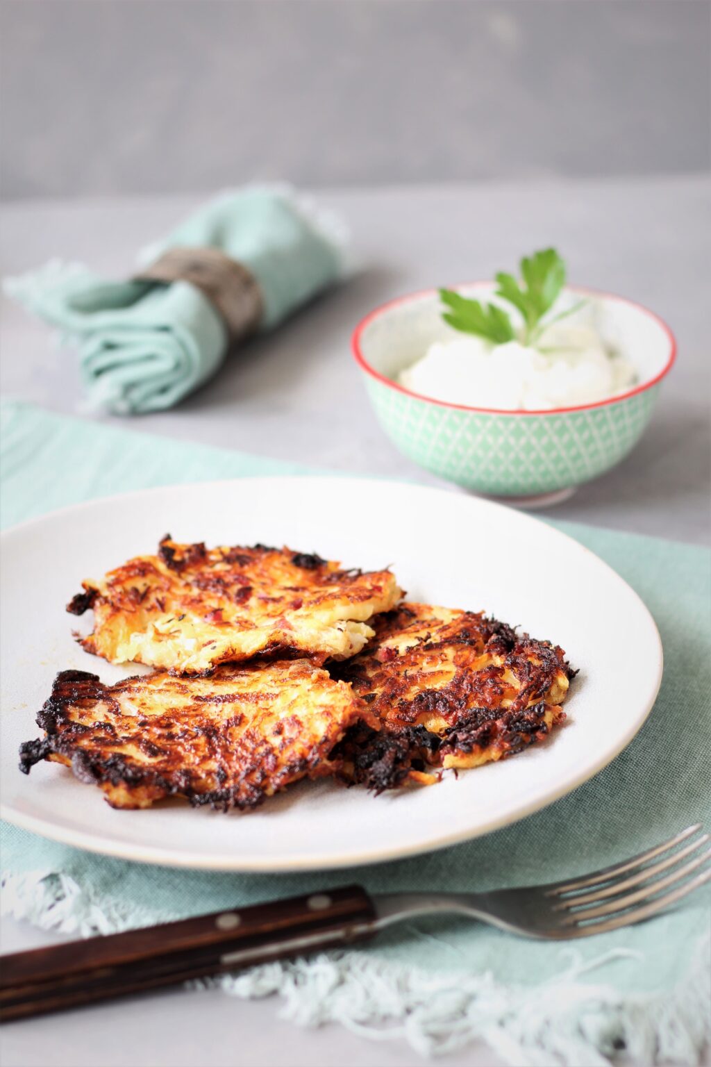 Kartoffelpuffer mit Sauerkraut