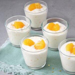 Quark Speise mit Mandarinen