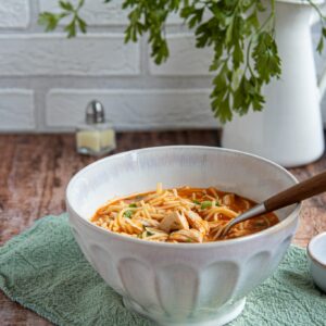 Hühnersuppe-Rezept  -  in Tomatensoße