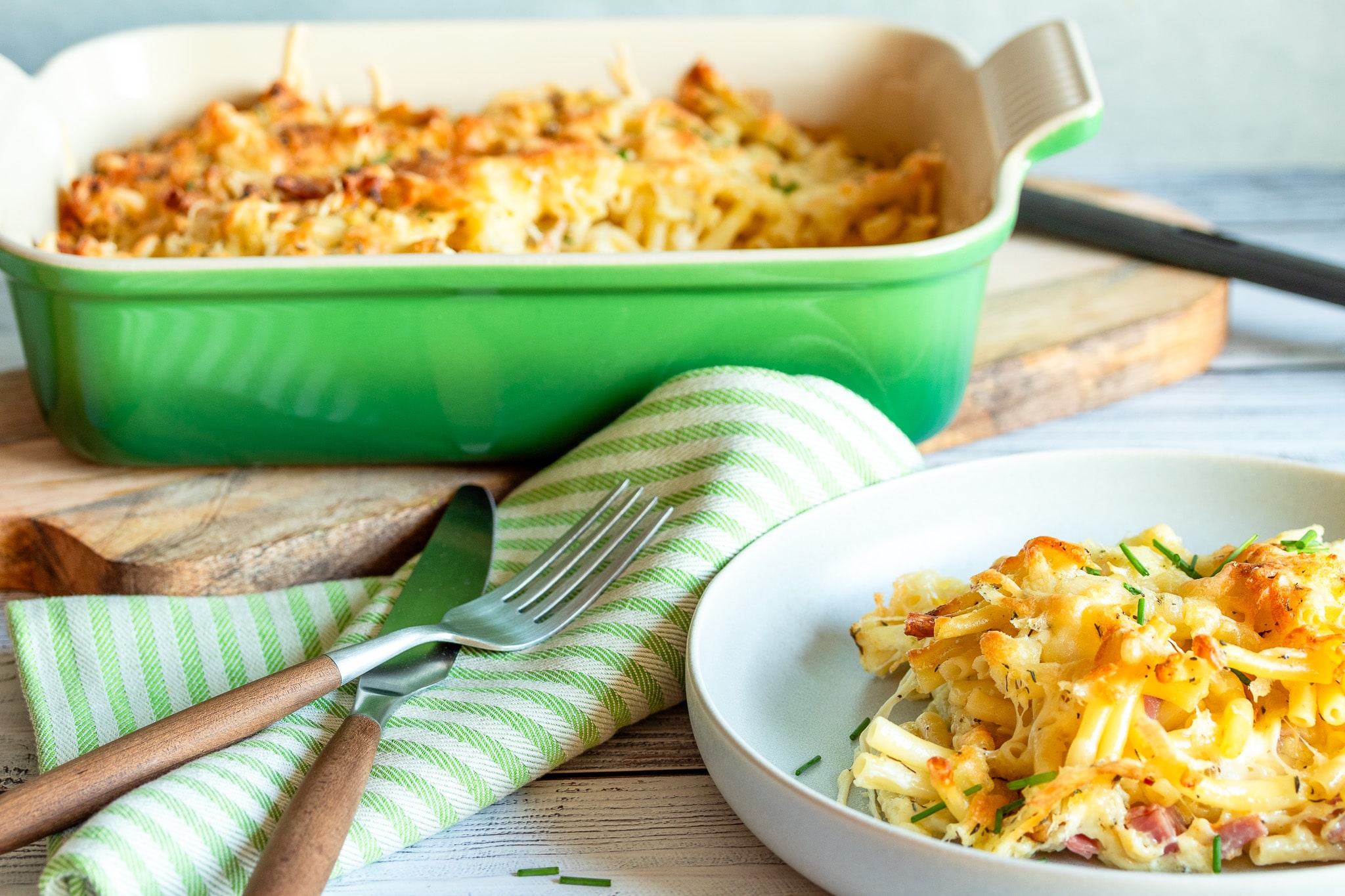 Nudel Schinken Gratin - Nudelauflauf - Eine Prise Salz