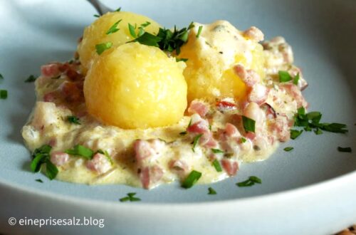 Specksoße, schnelles herzhaftes Mittagessen