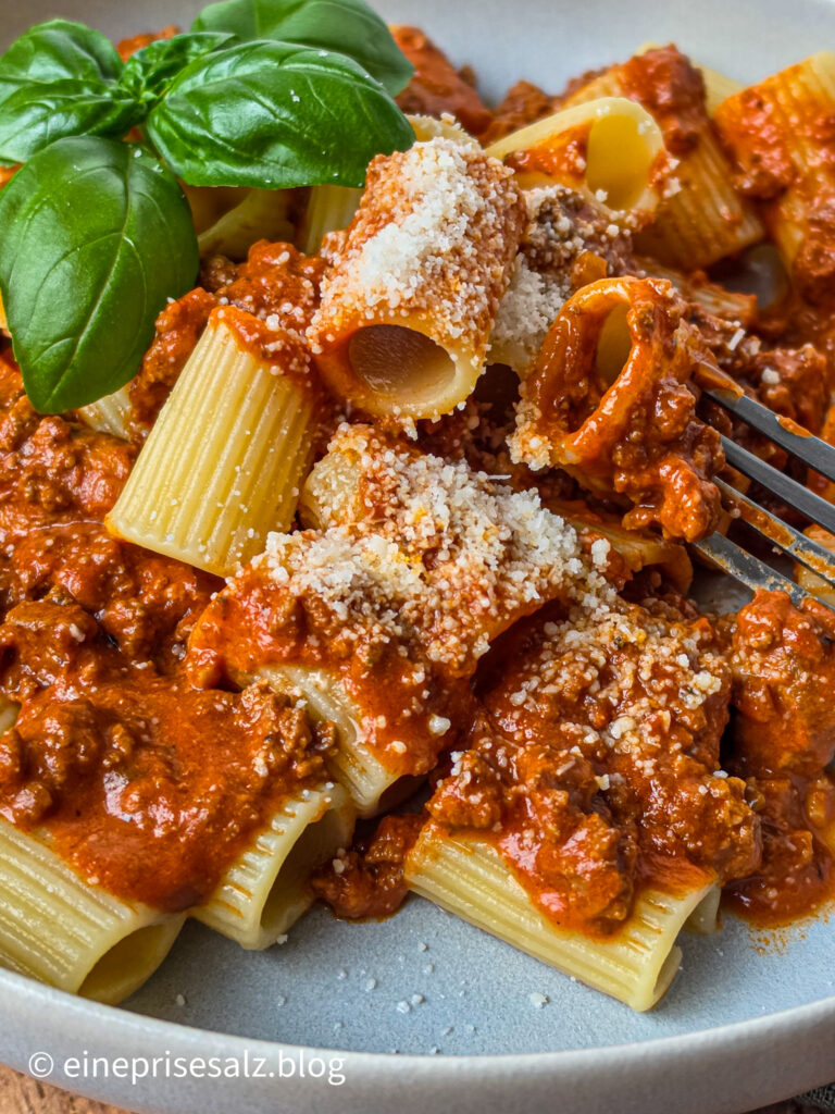 cremige Hackfleischpasta - unter 30 Minuten
