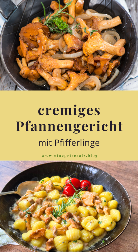 cremige Gnocchi mit Pfifferlingen in der Pfanne